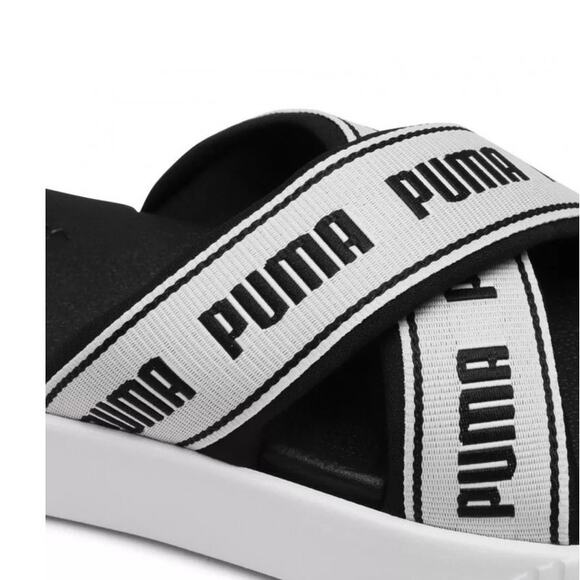 PUMA PLATFORM SLIDE SANDALS Women’s Size 9.5 380677-01 White/Black Chunky - Picture 3 of 10